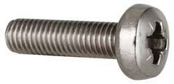 Value Collection - M8x1.25 Metric Coarse, 30mm Length Under Head Pozidriv Drive Machine Screw - Pan Head, Grade 18-8 & A2 Stainless Steel, Uncoated, Without Washer - Apex Tool & Supply