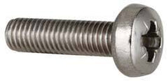 Value Collection - M8x1.25 Metric Coarse, 30mm Length Under Head Pozidriv Drive Machine Screw - Pan Head, Grade 18-8 & A2 Stainless Steel, Uncoated, Without Washer - Apex Tool & Supply
