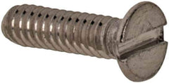 Value Collection - M1.6x0.35 Metric Coarse, 6mm OAL Slotted Drive Machine Screw - Flat Head, Grade 316 & A4 Stainless Steel, Uncoated, Without Washer - Apex Tool & Supply