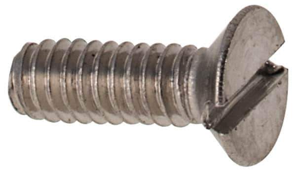 Value Collection - M2x0.40 Metric Coarse, 6mm OAL Slotted Drive Machine Screw - Flat Head, Grade 316 & A4 Stainless Steel, Uncoated, Without Washer - Apex Tool & Supply