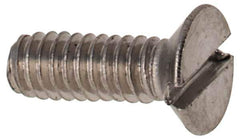 Value Collection - M2x0.40 Metric Coarse, 6mm OAL Slotted Drive Machine Screw - Flat Head, Grade 316 & A4 Stainless Steel, Uncoated, Without Washer - Apex Tool & Supply