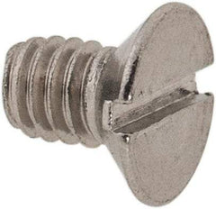 Value Collection - M2.5x0.45 Metric Coarse, 4mm OAL Slotted Drive Machine Screw - Flat Head, Grade 316 & A4 Stainless Steel, Uncoated, Without Washer - Apex Tool & Supply