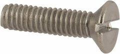 Value Collection - M2.5x0.45 Metric Coarse, 10mm OAL Slotted Drive Machine Screw - Flat Head, Grade 316 & A4 Stainless Steel, Uncoated, Without Washer - Apex Tool & Supply