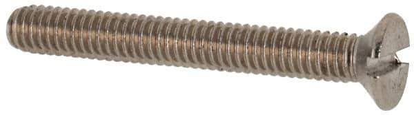 Value Collection - M2.5x0.45 Metric Coarse, 20mm OAL Slotted Drive Machine Screw - Flat Head, Grade 316 & A4 Stainless Steel, Uncoated, Without Washer - Apex Tool & Supply