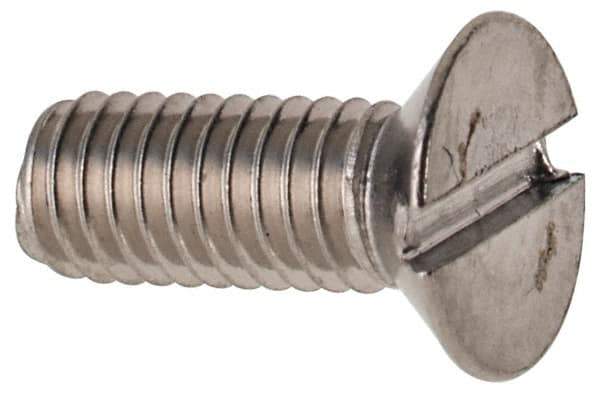 Value Collection - M3x0.50 Metric Coarse, 8mm OAL Slotted Drive Machine Screw - Flat Head, Grade 316 & A4 Stainless Steel, Uncoated, Without Washer - Apex Tool & Supply