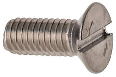 Value Collection - M3x0.50 Metric Coarse, 8mm OAL Slotted Drive Machine Screw - Flat Head, Grade 316 & A4 Stainless Steel, Uncoated, Without Washer - Apex Tool & Supply
