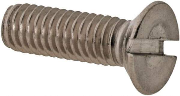 Value Collection - M3x0.50 Metric Coarse, 10mm OAL Slotted Drive Machine Screw - Flat Head, Grade 316 & A4 Stainless Steel, Uncoated, Without Washer - Apex Tool & Supply