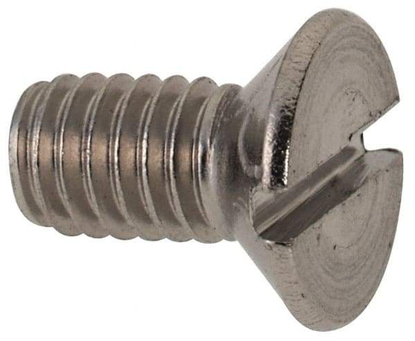Value Collection - M4x0.70 Metric Coarse, 8mm OAL Slotted Drive Machine Screw - Flat Head, Grade 316 & A4 Stainless Steel, Uncoated, Without Washer - Apex Tool & Supply