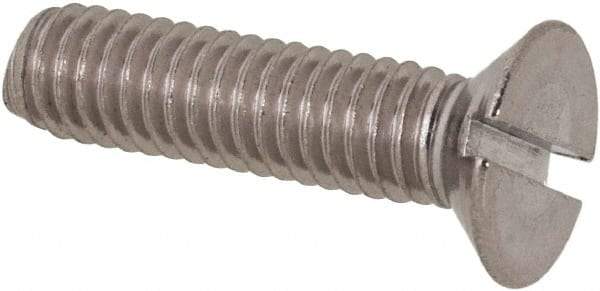 Value Collection - M4x0.70 Metric Coarse, 16mm OAL Slotted Drive Machine Screw - Flat Head, Grade 316 & A4 Stainless Steel, Uncoated, Without Washer - Apex Tool & Supply