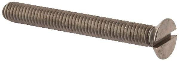 Value Collection - M4x0.70 Metric Coarse, 35mm OAL Slotted Drive Machine Screw - Flat Head, Grade 316 & A4 Stainless Steel, Uncoated, Without Washer - Apex Tool & Supply