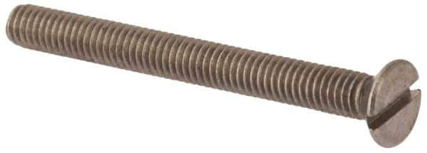 Value Collection - M4x0.70 Metric Coarse, 40mm OAL Slotted Drive Machine Screw - Flat Head, Grade 316 & A4 Stainless Steel, Uncoated, Without Washer - Apex Tool & Supply