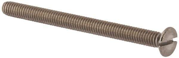 Value Collection - M4x0.70 Metric Coarse, 50mm OAL Slotted Drive Machine Screw - Flat Head, Grade 316 & A4 Stainless Steel, Uncoated, Without Washer - Apex Tool & Supply