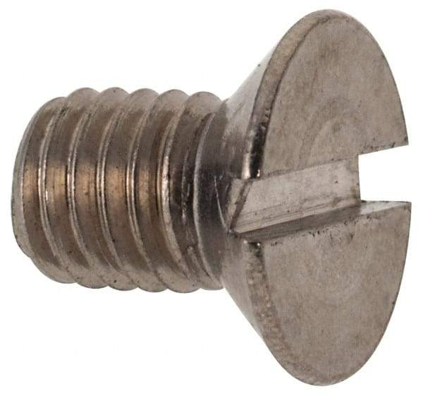 Value Collection - M5x0.80 Metric Coarse, 8mm OAL Slotted Drive Machine Screw - Flat Head, Grade 316 & A4 Stainless Steel, Uncoated, Without Washer - Apex Tool & Supply