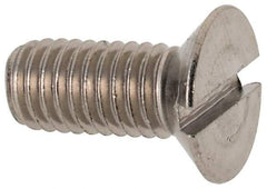 Value Collection - M5x0.80 Metric Coarse, 12mm OAL Slotted Drive Machine Screw - Flat Head, Grade 316 & A4 Stainless Steel, Uncoated, Without Washer - Apex Tool & Supply