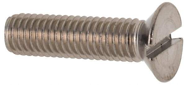 Value Collection - M5x0.80 Metric Coarse, 20mm OAL Slotted Drive Machine Screw - Flat Head, Grade 316 & A4 Stainless Steel, Uncoated, Without Washer - Apex Tool & Supply