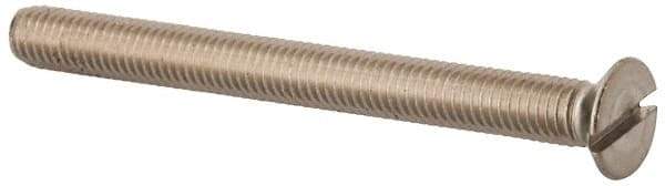Value Collection - M5x0.80 Metric Coarse, 55mm OAL Slotted Drive Machine Screw - Flat Head, Grade 316 & A4 Stainless Steel, Uncoated, Without Washer - Apex Tool & Supply