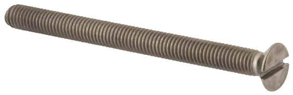 Value Collection - M5x0.80, 60mm OAL Slotted Drive Machine Screw - Flat Head, Grade 316 & A4 Stainless Steel, Uncoated, Without Washer - Apex Tool & Supply