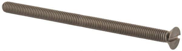 Value Collection - M5x0.80 Metric Coarse, 80mm OAL Slotted Drive Machine Screw - Flat Head, Grade 316 & A4 Stainless Steel, Uncoated, Without Washer - Apex Tool & Supply