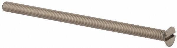 Value Collection - M5x0.80 Metric Coarse, 90mm OAL Slotted Drive Machine Screw - Flat Head, Grade 316 & A4 Stainless Steel, Uncoated, Without Washer - Apex Tool & Supply
