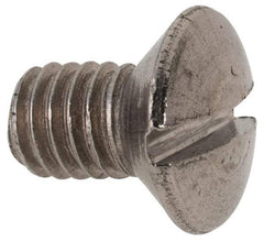 Value Collection - M6x1.00 Metric Coarse, 8mm OAL Slotted Drive Machine Screw - Flat Head, Grade 316 & A4 Stainless Steel, Uncoated, Without Washer - Apex Tool & Supply