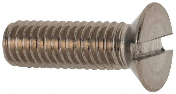 Value Collection - M6x1.00 Metric Coarse, 20mm OAL Slotted Drive Machine Screw - Flat Head, Grade 316 & A4 Stainless Steel, Uncoated, Without Washer - Apex Tool & Supply