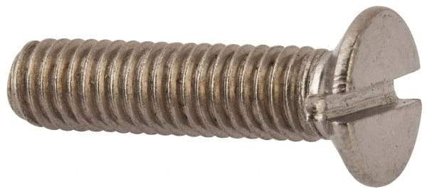 Value Collection - M6x1.00 Metric Coarse, 25mm OAL Slotted Drive Machine Screw - Flat Head, Grade 316 & A4 Stainless Steel, Uncoated, Without Washer - Apex Tool & Supply