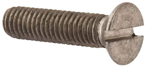 Value Collection - M6x1.00 Metric Coarse, 30mm OAL Slotted Drive Machine Screw - Flat Head, Grade 316 & A4 Stainless Steel, Uncoated, Without Washer - Apex Tool & Supply