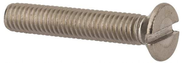 Value Collection - M6x1.00 Metric Coarse, 35mm OAL Slotted Drive Machine Screw - Flat Head, Grade 316 & A4 Stainless Steel, Uncoated, Without Washer - Apex Tool & Supply