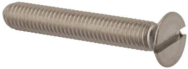 Value Collection - M6x1.00 Metric Coarse, 40mm OAL Slotted Drive Machine Screw - Flat Head, Grade 316 & A4 Stainless Steel, Uncoated, Without Washer - Apex Tool & Supply