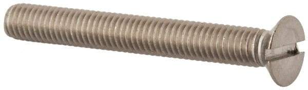 Value Collection - M6x1.00 Metric Coarse, 50mm OAL Slotted Drive Machine Screw - Flat Head, Grade 316 & A4 Stainless Steel, Uncoated, Without Washer - Apex Tool & Supply