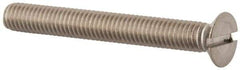 Value Collection - M6x1.00 Metric Coarse, 50mm OAL Slotted Drive Machine Screw - Flat Head, Grade 316 & A4 Stainless Steel, Uncoated, Without Washer - Apex Tool & Supply