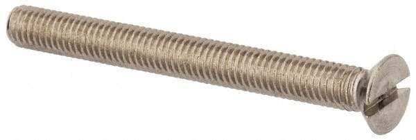 Value Collection - M6x1.00 Metric Coarse, 60mm OAL Slotted Drive Machine Screw - Flat Head, Grade 316 & A4 Stainless Steel, Uncoated, Without Washer - Apex Tool & Supply