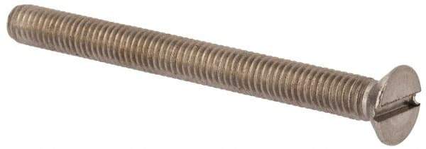 Value Collection - M6x1.00 Metric Coarse, 65mm OAL Slotted Drive Machine Screw - Flat Head, Grade 316 & A4 Stainless Steel, Uncoated, Without Washer - Apex Tool & Supply