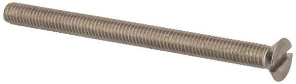 Value Collection - M6x1.00 Metric Coarse, 80mm OAL Slotted Drive Machine Screw - Flat Head, Grade 316 & A4 Stainless Steel, Uncoated, Without Washer - Apex Tool & Supply