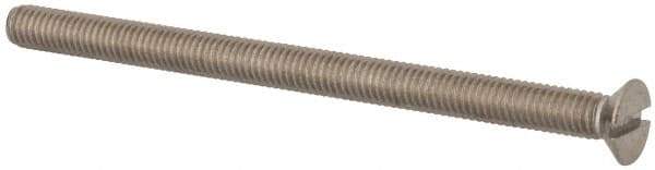 Value Collection - M6x1.00 Metric Coarse, 90mm OAL Slotted Drive Machine Screw - Flat Head, Grade 316 & A4 Stainless Steel, Uncoated, Without Washer - Apex Tool & Supply