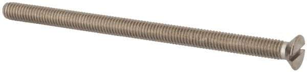 Value Collection - M6x1.00 Metric Coarse, 100mm OAL Slotted Drive Machine Screw - Flat Head, Grade 316 & A4 Stainless Steel, Uncoated, Without Washer - Apex Tool & Supply