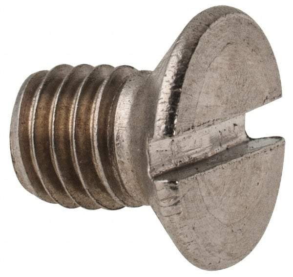 Value Collection - M8x1.25 Metric Coarse, 12mm OAL Slotted Drive Machine Screw - Flat Head, Grade 316 & A4 Stainless Steel, Uncoated, Without Washer - Apex Tool & Supply