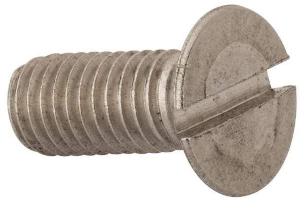 Value Collection - M8x1.25 Metric Coarse, 20mm OAL Slotted Drive Machine Screw - Flat Head, Grade 316 & A4 Stainless Steel, Uncoated, Without Washer - Apex Tool & Supply