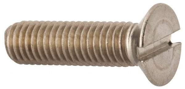 Value Collection - M8x1.25 Metric Coarse, 30mm OAL Slotted Drive Machine Screw - Flat Head, Grade 316 & A4 Stainless Steel, Uncoated, Without Washer - Apex Tool & Supply