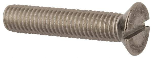 Value Collection - M8x1.25 Metric Coarse, 40mm OAL Slotted Drive Machine Screw - Flat Head, Grade 316 & A4 Stainless Steel, Uncoated, Without Washer - Apex Tool & Supply
