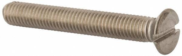 Value Collection - M8x1.25 Metric Coarse, 60mm OAL Slotted Drive Machine Screw - Flat Head, Grade 316 & A4 Stainless Steel, Uncoated, Without Washer - Apex Tool & Supply