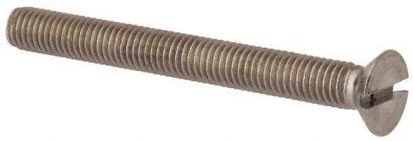 Value Collection - M8x1.25 Metric Coarse, 75mm OAL Slotted Drive Machine Screw - Flat Head, Grade 316 & A4 Stainless Steel, Uncoated, Without Washer - Apex Tool & Supply