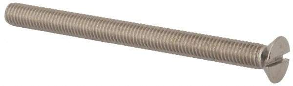 Value Collection - M8x1.25 Metric Coarse, 100mm OAL Slotted Drive Machine Screw - Flat Head, Grade 316 & A4 Stainless Steel, Uncoated, Without Washer - Apex Tool & Supply