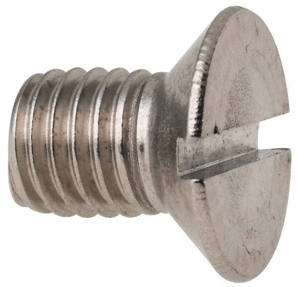Value Collection - M10x1.50 Metric Coarse, 16mm OAL Slotted Drive Machine Screw - Flat Head, Grade 316 & A4 Stainless Steel, Uncoated, Without Washer - Apex Tool & Supply