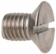Value Collection - M10x1.50 Metric Coarse, 16mm OAL Slotted Drive Machine Screw - Flat Head, Grade 316 & A4 Stainless Steel, Uncoated, Without Washer - Apex Tool & Supply