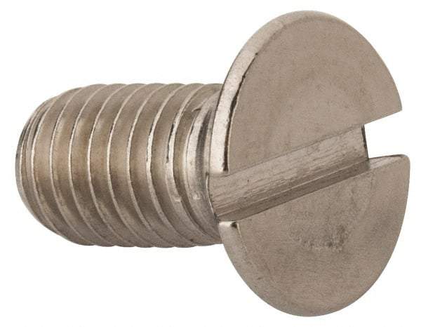 Value Collection - M10x1.50 Metric Coarse, 20mm OAL Slotted Drive Machine Screw - Flat Head, Grade 316 & A4 Stainless Steel, Uncoated, Without Washer - Apex Tool & Supply
