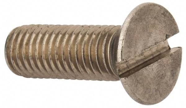 Value Collection - M10x1.50 Metric Coarse, 30mm OAL Slotted Drive Machine Screw - Flat Head, Grade 316 & A4 Stainless Steel, Uncoated, Without Washer - Apex Tool & Supply