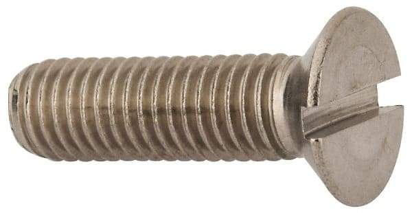 Value Collection - M10x1.50 Metric Coarse, 35mm OAL Slotted Drive Machine Screw - Flat Head, Grade 316 & A4 Stainless Steel, Uncoated, Without Washer - Apex Tool & Supply