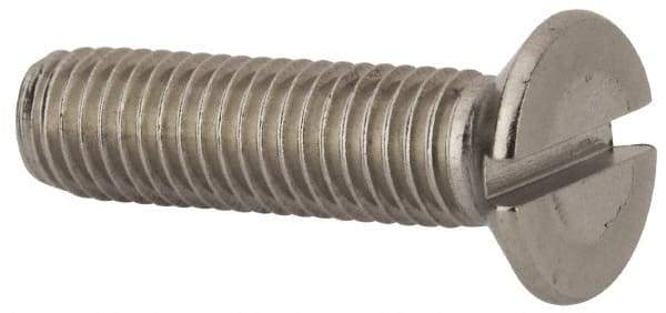 Value Collection - M10x1.50 Metric Coarse, 40mm OAL Slotted Drive Machine Screw - Flat Head, Grade 316 & A4 Stainless Steel, Uncoated, Without Washer - Apex Tool & Supply