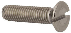 Value Collection - M10x1.50 Metric Coarse, 40mm OAL Slotted Drive Machine Screw - Flat Head, Grade 316 & A4 Stainless Steel, Uncoated, Without Washer - Apex Tool & Supply